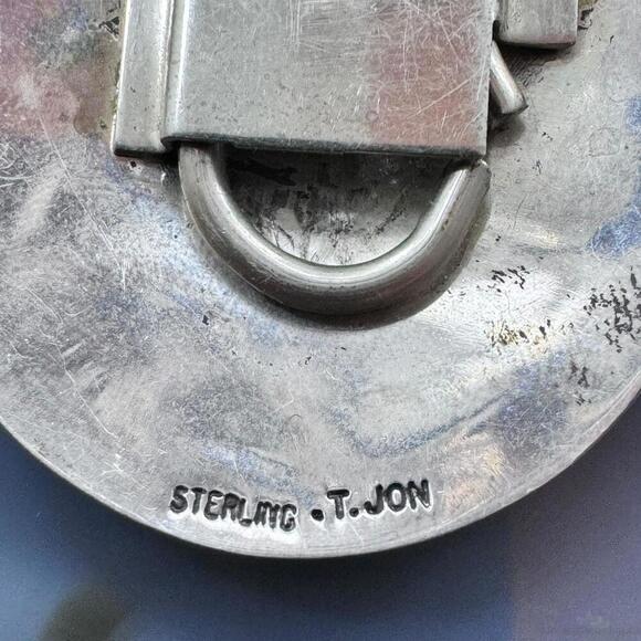 Vintage Tillie Jon Native American Sterling Silver Overlay Rez Life Keyring - Picture 6 of 10